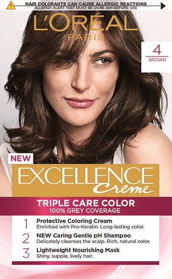 Hårfarge 4 Brun Excellence Creme pakkebilde
